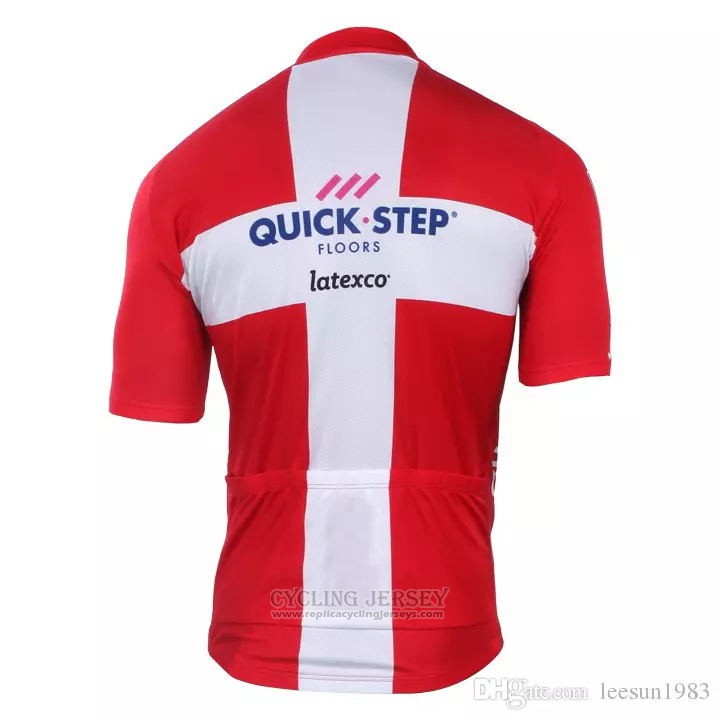 2018 2019 Cycling Jersey Quick Step Floors Champion Denmark Short Sleeve and Bib Short